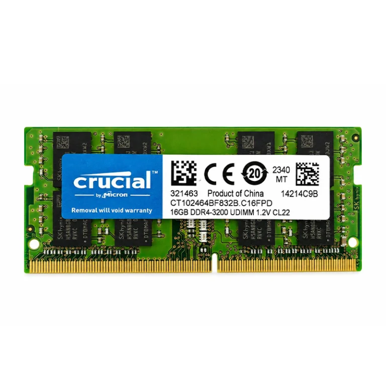 رم لپ تاپ DDR4 تک کاناله 3200 مگاهرتز CL22 کروشیال ظرفیت 16 گیگابایت