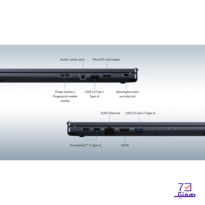 لپ تاپ 15.6 اینچی ایسوس مدل ASUS Expertbook B5 B5602CVA i7-1360P 8GB 512GB SSD INTEL — تصویر ۸